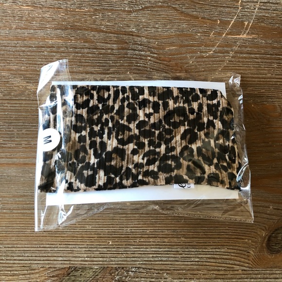 New Spearmint Love Top Knot Bow Headband Ribbed Leopard Cheetah Animal Print - Picture 4 of 4